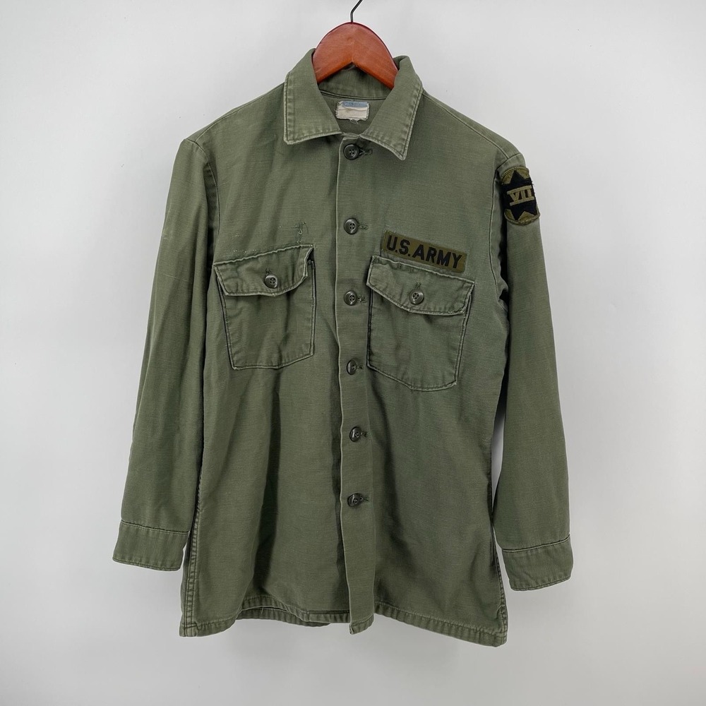 VTG U.S. Army OG-107 Utility Fatigue Shirt VII Corps Men's M Olive Green
